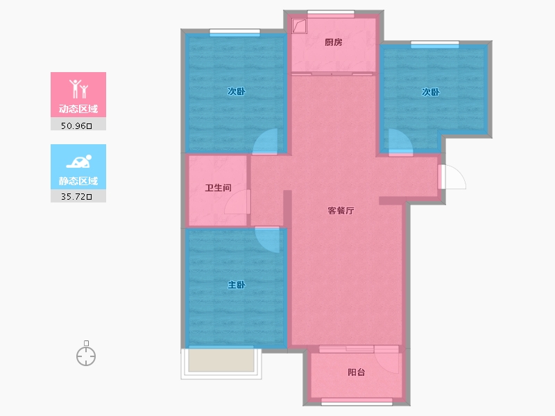 河北省-廊坊市-固安金海滨河城-77.55-户型库-动静分区