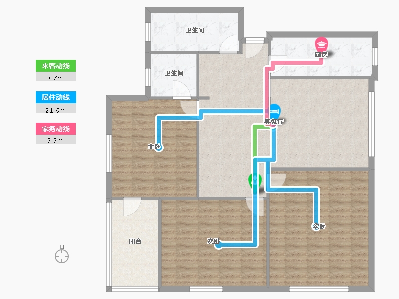 江苏省-南京市-拉萨路8号-110.70-户型库-动静线