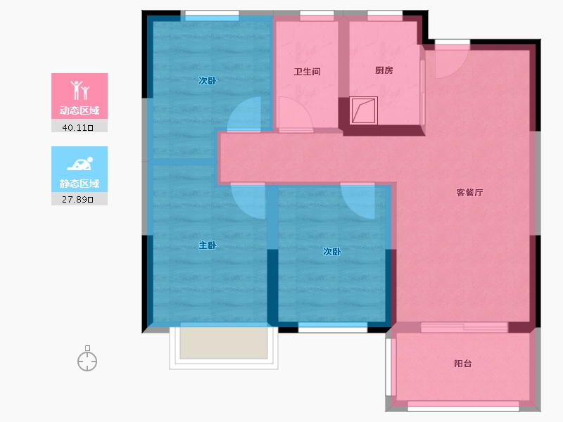 河南省-郑州市-正商生态城五号院-62.00-户型库-动静分区