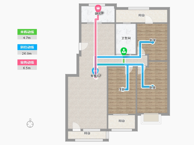 山东省-临沂市-万城花开-106.30-户型库-动静线