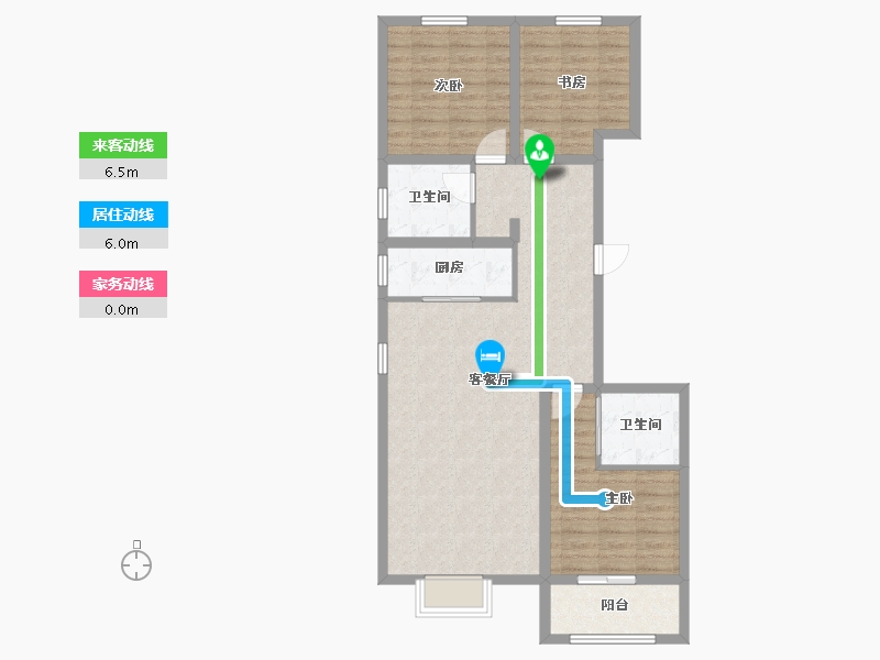 内蒙古自治区-鄂尔多斯市-都市雅园-110.00-户型库-动静线