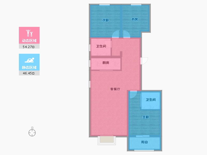 内蒙古自治区-鄂尔多斯市-都市雅园-110.00-户型库-动静分区