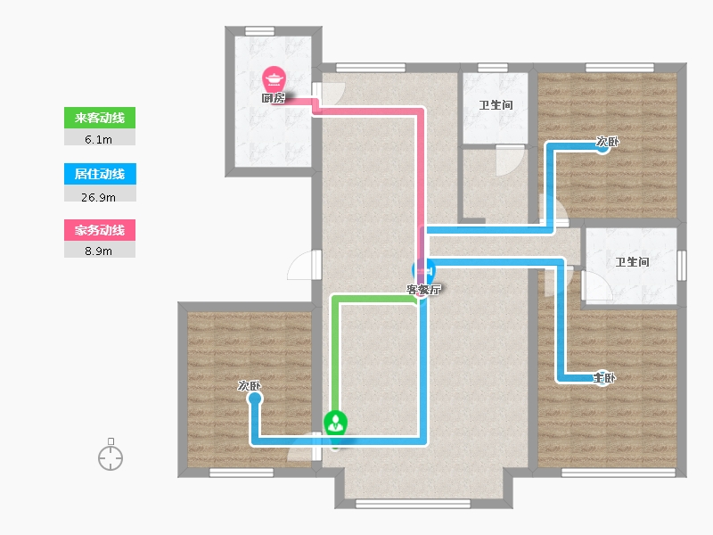 黑龙江省-绥化市-兰园小区一期-128.00-户型库-动静线