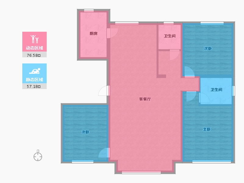 黑龙江省-绥化市-兰园小区一期-128.00-户型库-动静分区