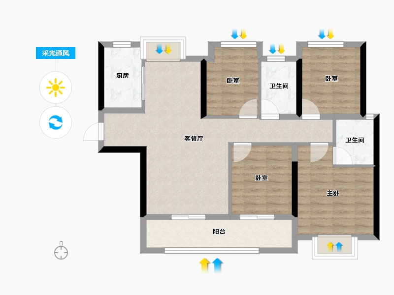 福建省-漳州市-建发西湖望月-94.10-户型库-采光通风