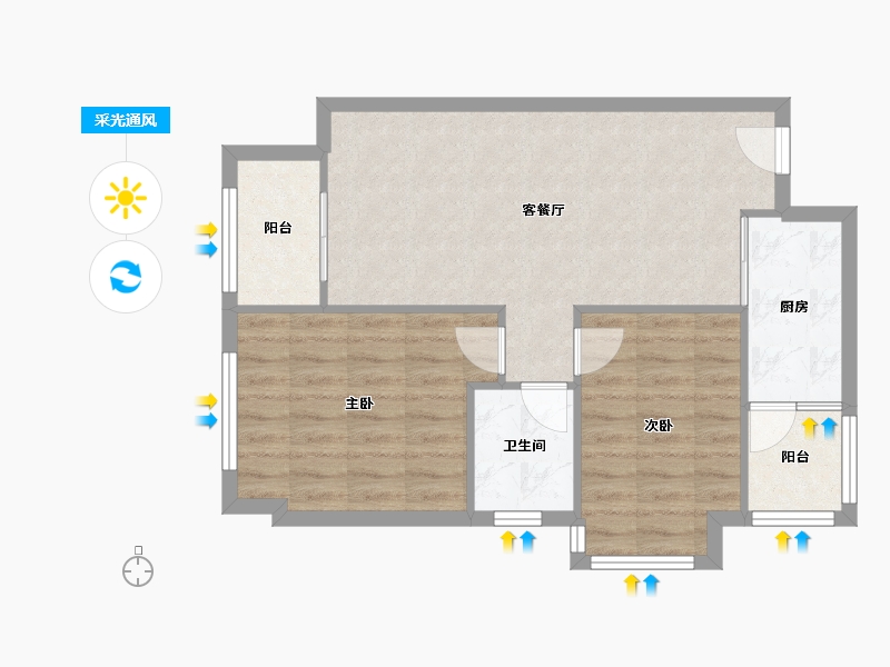 四川省-成都市-闲山悦3期-55.20-户型库-采光通风