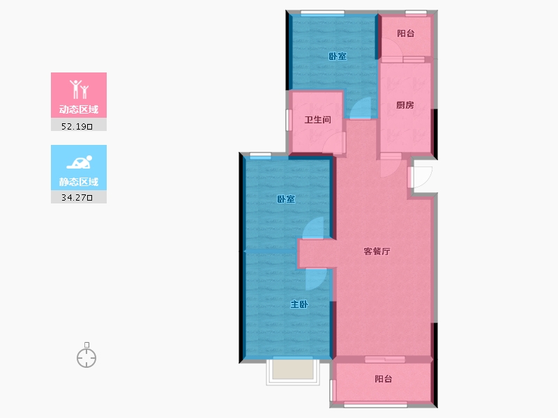 山西省-吕梁市-恒大御府-95.14-户型库-动静分区