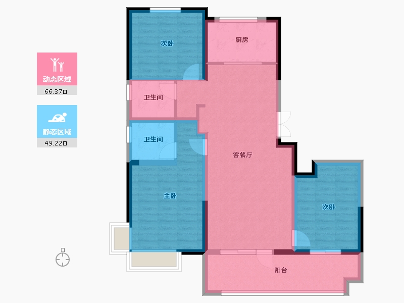 山东省-聊城市-财信九州印象-104.00-户型库-动静分区