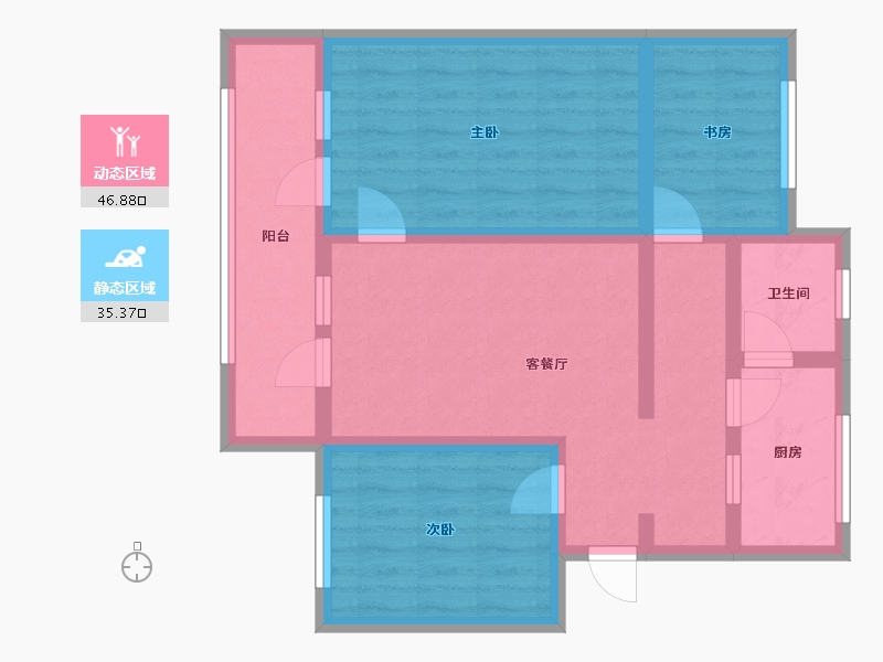 云南省-昆明市-滇池路社区-71.00-户型库-动静分区