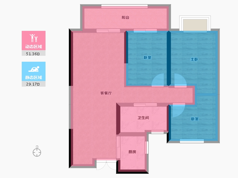 河南省-郑州市-永丰乐城公园里-75.45-户型库-动静分区