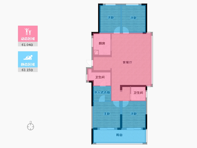 浙江省-杭州市-招商闻博花城-116.70-户型库-动静分区