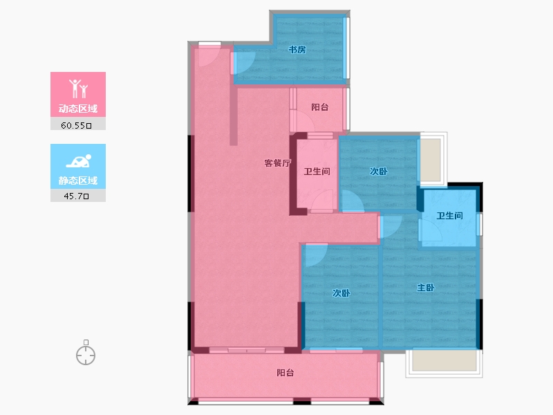 广西壮族自治区-桂林市-碧园印象桂林-85.62-户型库-动静分区