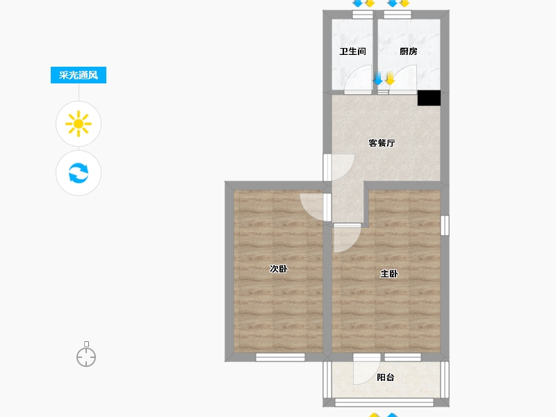 北京-北京市-柳芳南里社区-48.00-户型库-采光通风