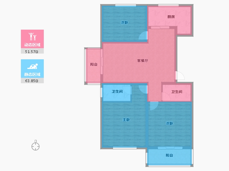 河北省-邢台市-金地富力城-103.62-户型库-动静分区