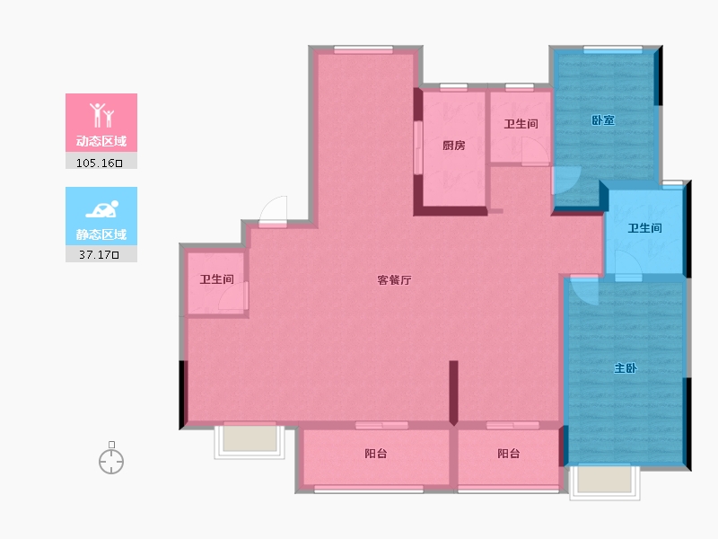 浙江省-嘉兴市-优盛花苑-155.00-户型库-动静分区