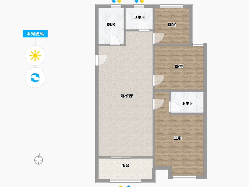 浙江省-温州市-瑞馨豪庭-101.19-户型库-采光通风