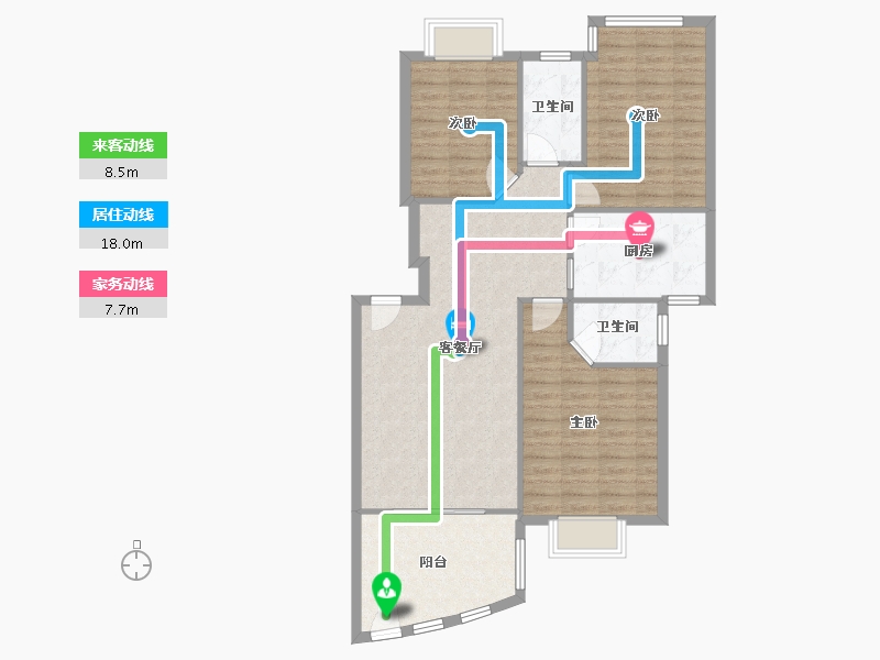 湖北省-武汉市-虹顶家园-97.00-户型库-动静线