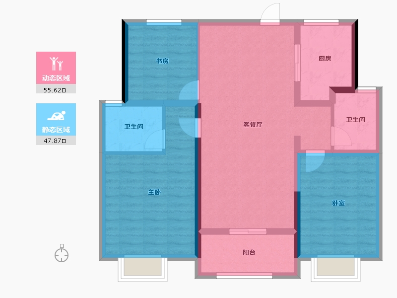 河南省-许昌市-御湖湾林溪-92.51-户型库-动静分区