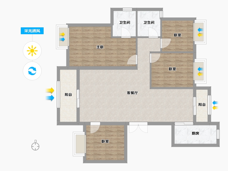 湖南省-永州市-中建滨江新城-112.00-户型库-采光通风