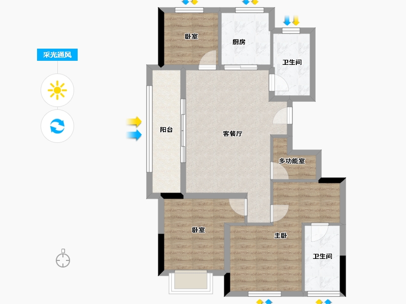 浙江省-杭州市-绿城桂语映月-82.40-户型库-采光通风