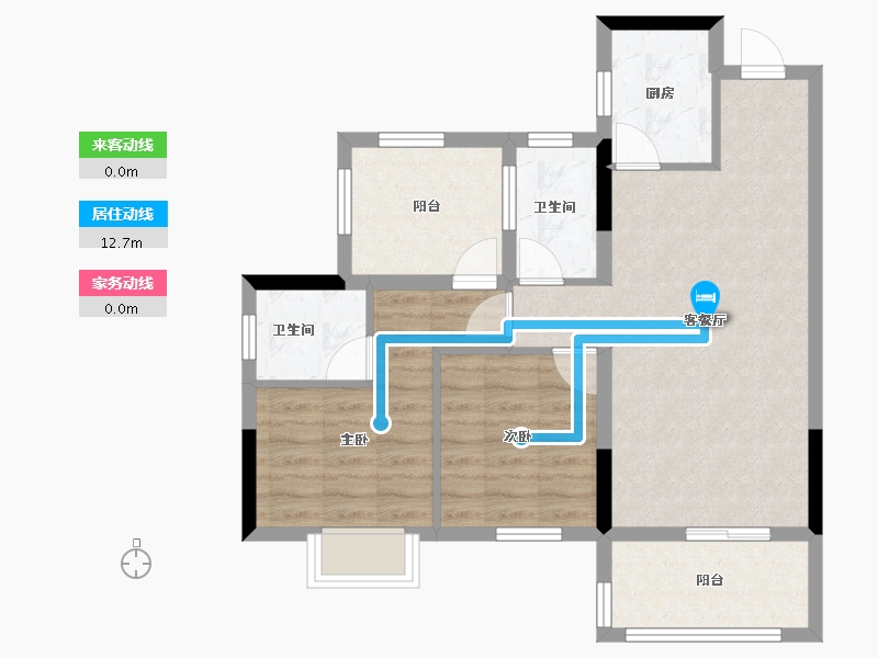 四川省-绵阳市-九洲北郡-70.22-户型库-动静线