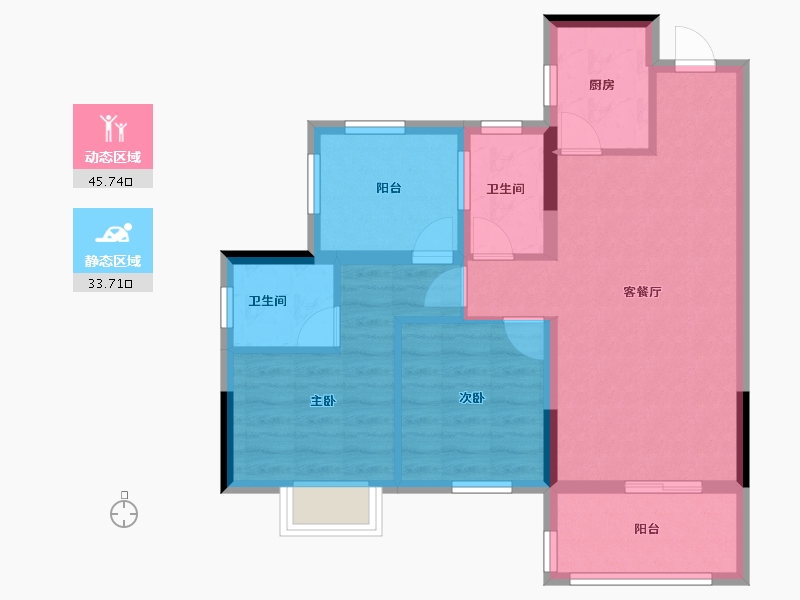 四川省-绵阳市-九洲北郡-70.22-户型库-动静分区