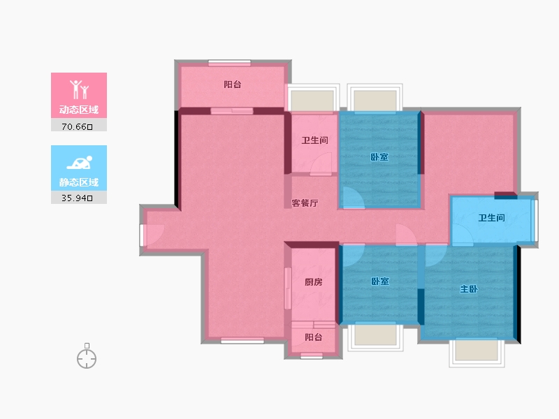 广东省-河源市-宝豪御龙湾-2期-97.60-户型库-动静分区