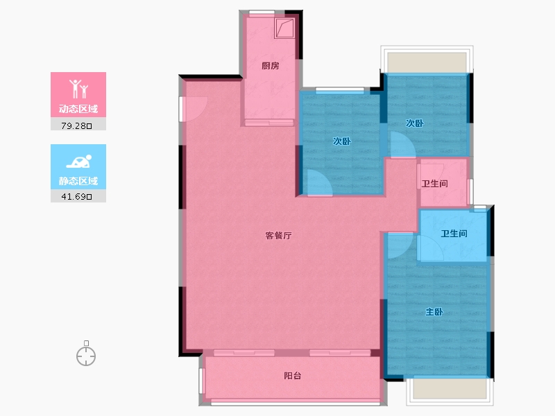 安徽省-芜湖市-芜湖市观湖居-110.00-户型库-动静分区