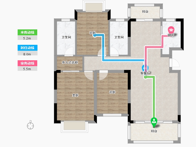 贵州省-黔西南布依族苗族自治州-晴隆府邸-105.70-户型库-动静线