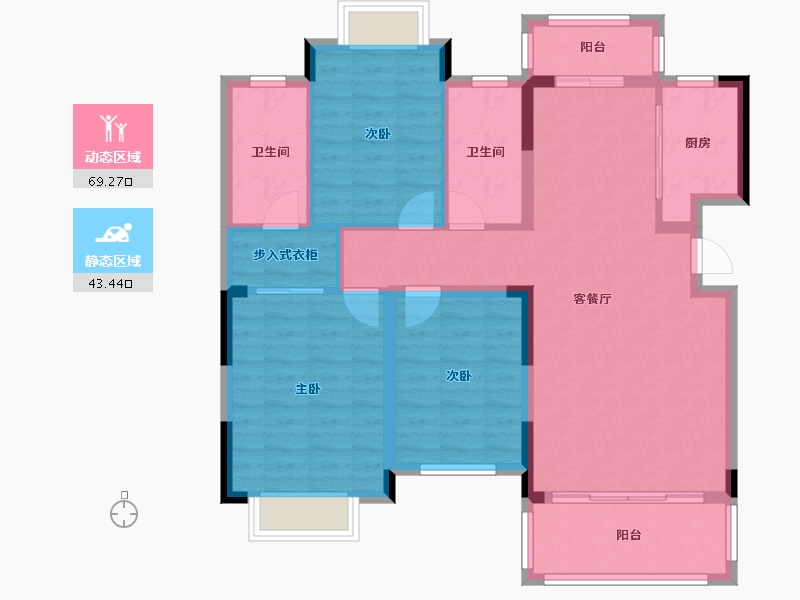 贵州省-黔西南布依族苗族自治州-晴隆府邸-105.70-户型库-动静分区