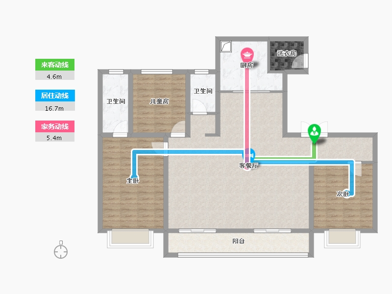 山西省-忻州市-锦钰华府-144.45-户型库-动静线