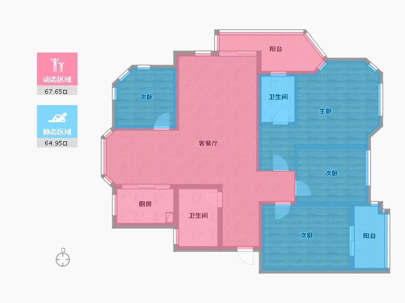 浙江省-衢州市-华达阳光新城-123.50-户型库-动静分区