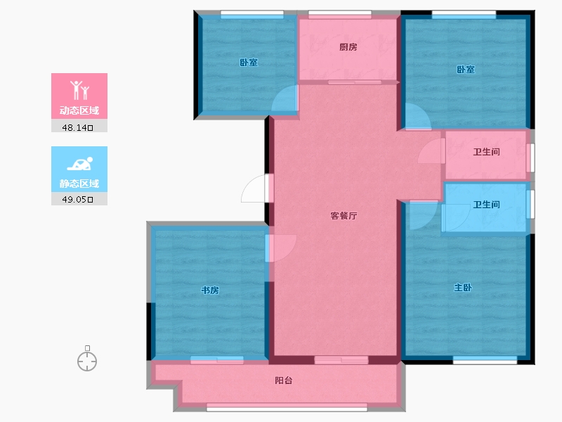 江苏省-徐州市-明发水韵桃源-109.54-户型库-动静分区