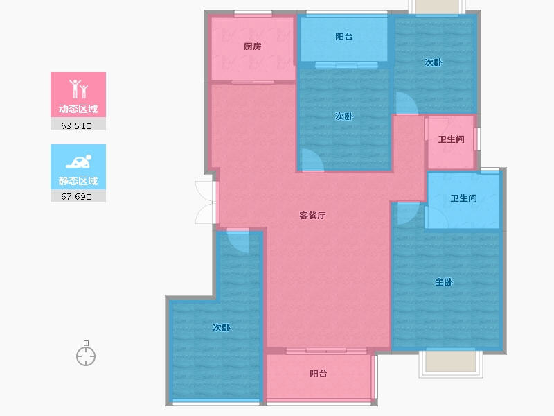 贵州省-安顺市-睿创云玺-108.45-户型库-动静分区