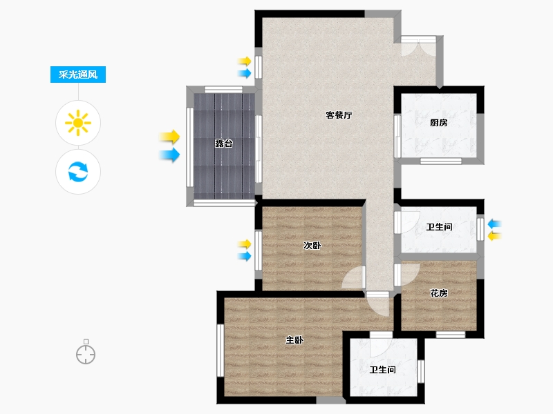 四川省-成都市-龙城国际-81.60-户型库-采光通风