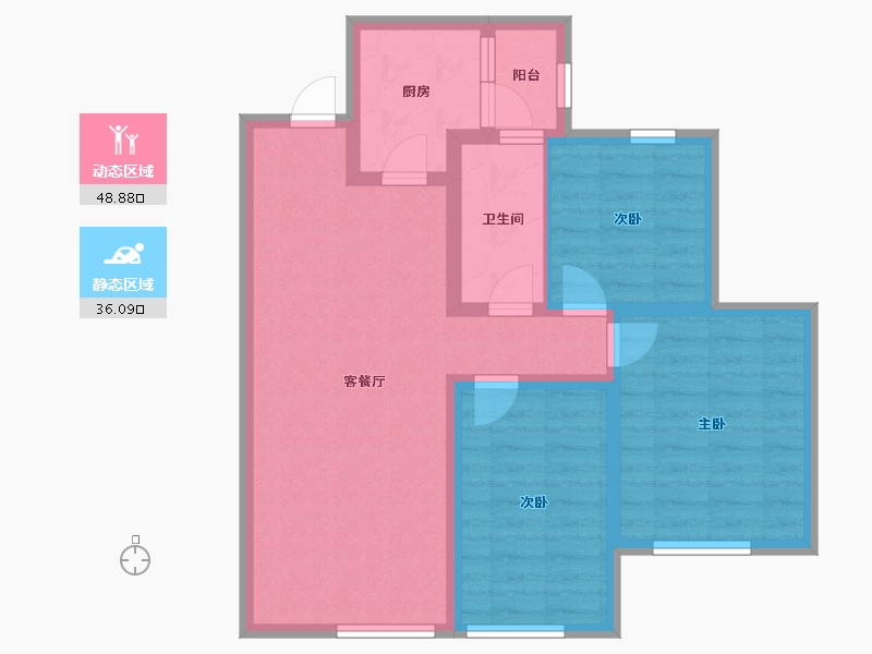 四川省-成都市-首开·中环云樾-70.86-户型库-动静分区