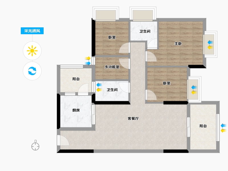 广东省-湛江市-鸿扬清逸阁-110.00-户型库-采光通风