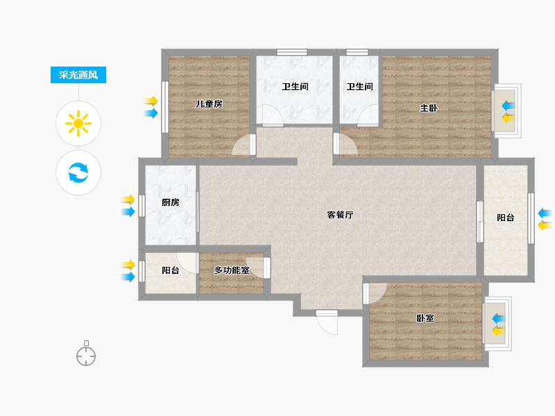 河南省-濮阳市-凤凰城-117.00-户型库-采光通风