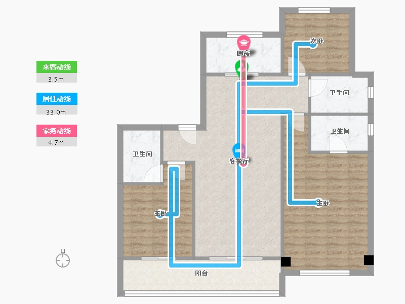 浙江省-温州市-中梁璟园-101.87-户型库-动静线