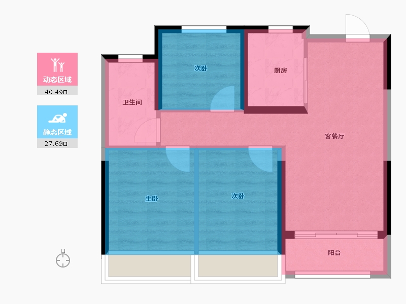 山东省-济南市-绿城春风心语-68.33-户型库-动静分区