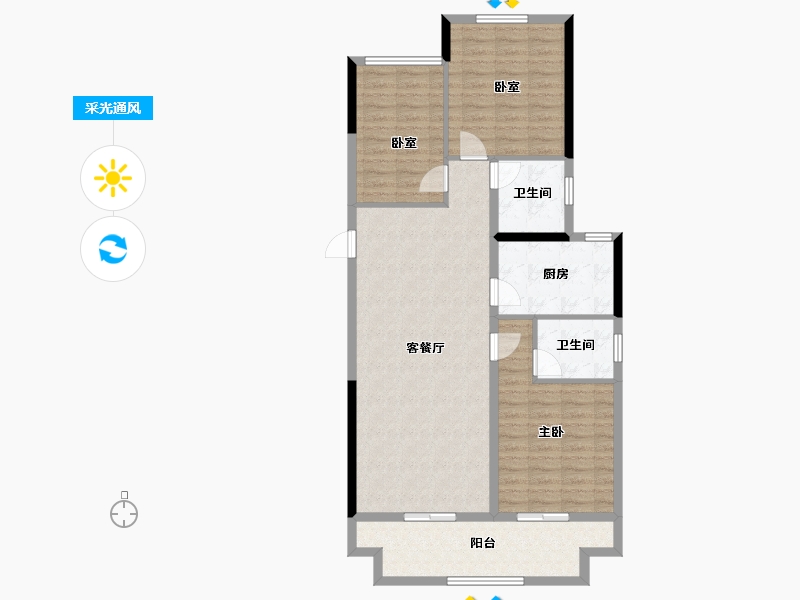 甘肃省-兰州市-兰州兰园-102.40-户型库-采光通风