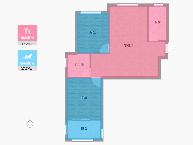 浙江省-杭州市-丁山郡府-62.00-户型库-动静分区