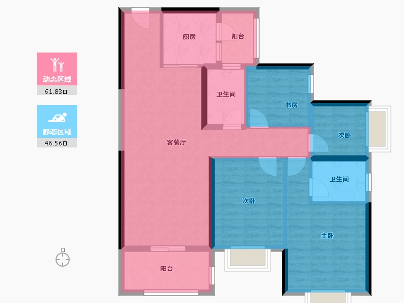 湖南省-长沙市-保利大都汇-97.00-户型库-动静分区