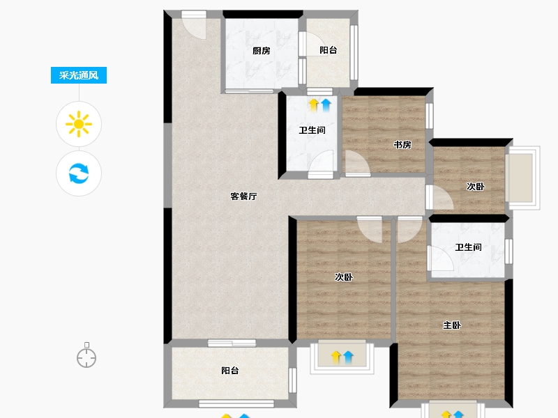 湖南省-长沙市-保利大都汇-97.00-户型库-采光通风