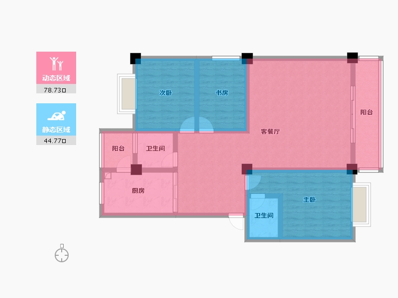 云南省-丽江市-玉祥苑二期-105.15-户型库-动静分区