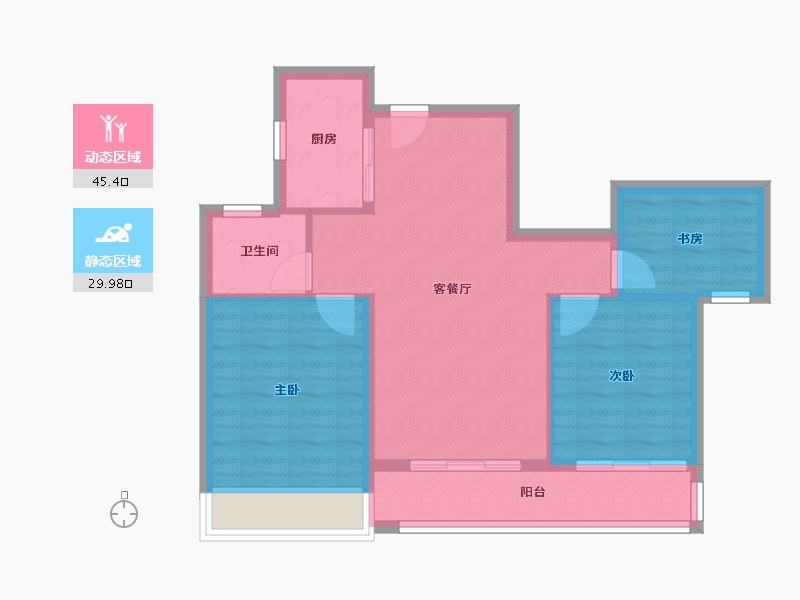 浙江省-杭州市-宁巢美地五区-78.10-户型库-动静分区