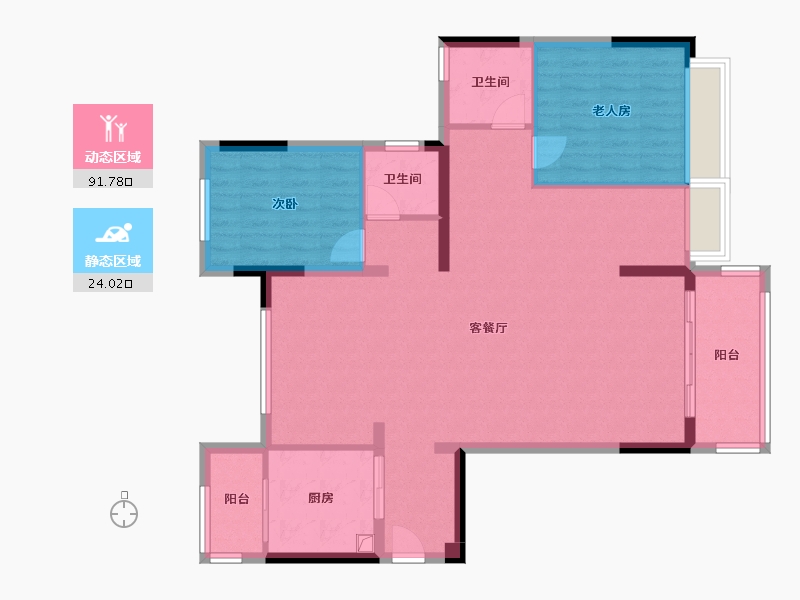 四川省-达州市-蓝光芙蓉风华-112.00-户型库-动静分区