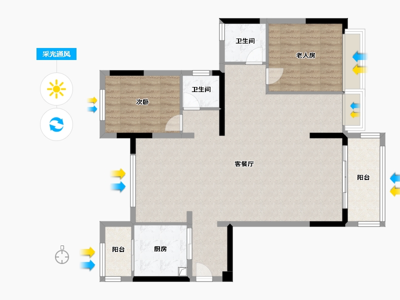 四川省-达州市-蓝光芙蓉风华-112.00-户型库-采光通风