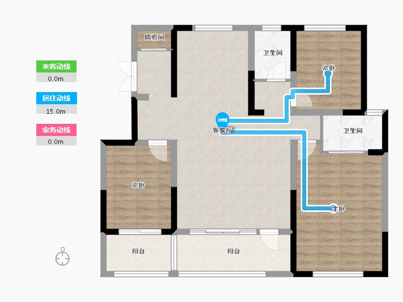 新疆维吾尔自治区-石河子市-39号小区社区-107.40-户型库-动静线