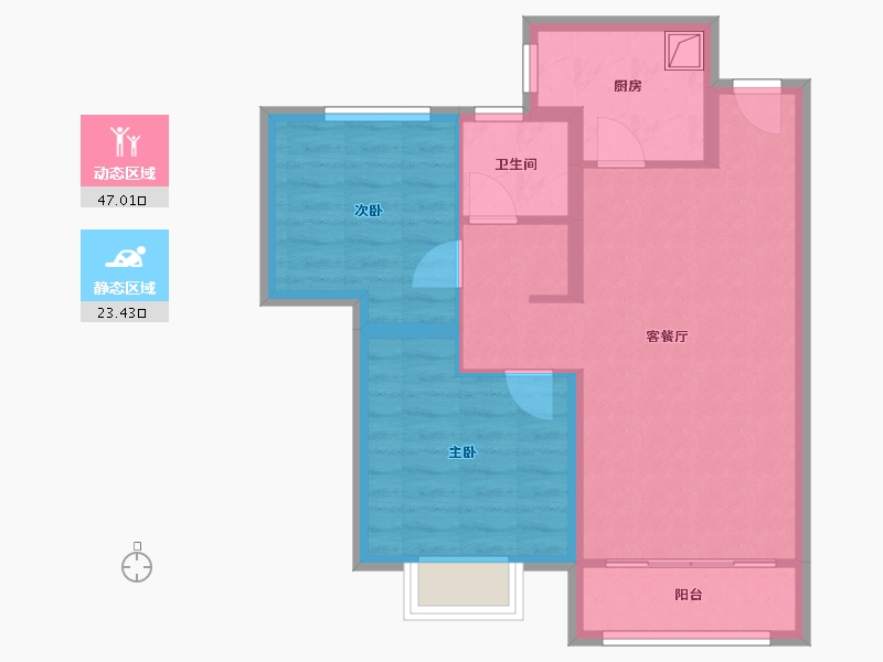 河北省-邯郸市-泽信云筑-62.40-户型库-动静分区